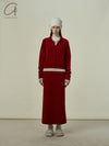 SWAYING 25 Early Spring Wool Pocket Cardigan/Skirt SW-SW25PS1T17-HONG Red Top SW25PS1T17 SW25PS3B09